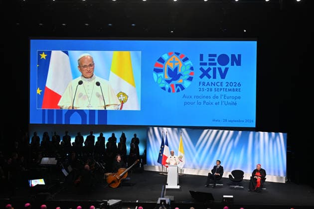 Meeting At the Roots of Europe for Peace and Unity in Metz France, Metz, Vatican, 2026 9 28 Meeting At the Roots of Europe for Peace and Unity at the Robert Schuman Conference Centre in Metz. EDITORIAL USE ONLY - NO BOOKS Copyright: xALESSIAxGIULIANI xCatholicxPressx