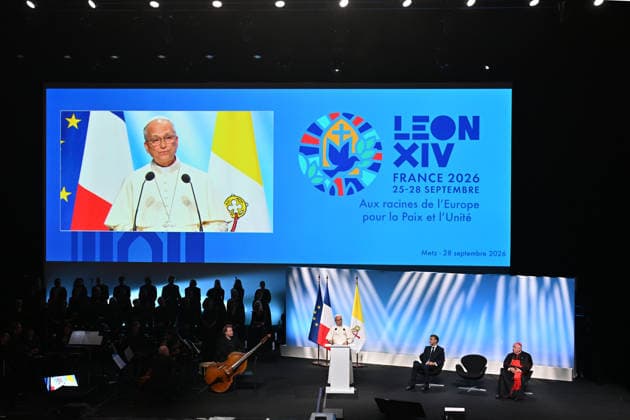 Meeting At the Roots of Europe for Peace and Unity in Metz France, Metz, Vatican, 2026 9 28 Meeting At the Roots of Europe for Peace and Unity at the Robert Schuman Conference Centre in Metz. EDITORIAL USE ONLY - NO BOOKS Copyright: xALESSIAxGIULIANI xCatholicxPressx
