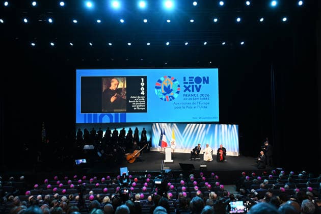 Meeting At the Roots of Europe for Peace and Unity in Metz France, Metz, Vatican, 2026 9 28 Meeting At the Roots of Europe for Peace and Unity at the Robert Schuman Conference Centre in Metz. EDITORIAL USE ONLY - NO BOOKS Copyright: xALESSIAxGIULIANI xCatholicxPressx