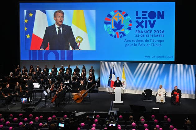 Meeting At the Roots of Europe for Peace and Unity in Metz France, Metz, Vatican, 2026 9 28 Meeting At the Roots of Europe for Peace and Unity at the Robert Schuman Conference Centre in Metz. EDITORIAL USE ONLY - NO BOOKS Copyright: xALESSIAxGIULIANI xCatholicxPressx