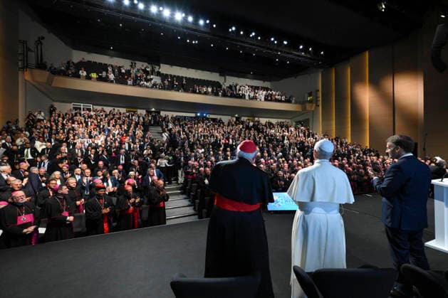 IPA89071734 - France, Metz, Vatican, September 28, 2026: At the Roots of Europe for Peace and Unity meeting at the Robert Schuman Conference Center in Metz. Photo by VATICAN MEDIA Catholic Press Photo  Copyright: xVATICANxMEDIA xCatholicxPressxPhotox xVATICANxMEDIA xCatholicxPressxPhotox IPA89071734