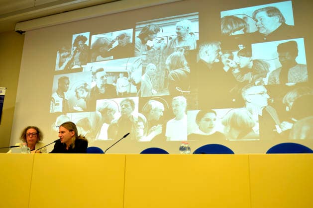 IPA89072980 - Lucca, September 28, 2026 At the San Micheletto complex as part of the Lucca Film Festival, British artist Neil Harbisson held a masterclass titled OVER THE REAL. Since 2004, Harbisson has been using an antenna implanted in his skull which has now become an organ to him that allows him to perceive the frequencies of colors, infrared, and ultraviolet light, as well as to access servers. In the photo: Neil Harbisson during his masterclass.  Copyright: xRobertoCappelloxfotografox xRobertoCappelloxfotografox IPA89072980