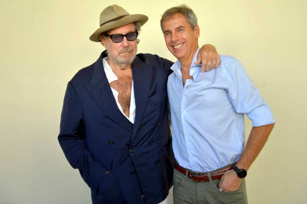 IPA89073848 - Lucca, September 28, 2026 At the Lucca Film Festival and in the San Micheletto complex, director and artist Julian Schnabel will hold a photo call and then meet with the press. Julian Schnabel, born in 1951, is one of the most celebrated living painters; as a director, he has also made many films, including the biopic *Basquiat*, *Van Gogh* (2018), *The Hand of Dante*, and others. He is married to model May Andersen, with whom he has a son. In the photo: from left, Julian Schnabel and Carlo Dutto of the Lucca Film Festival Press Office.  Copyright: xRobertoCappelloxfotografox xRobertoCappelloxfotografox IPA89073848