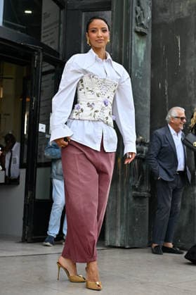 PFW Weinsanto Outside Arrivals JR Flora Coquerel arriving at Weinsanto show during Paris Fashion Week, in Paris, France on 28 September 2026. Photo by Julien Reynaud APS-Medias ABACAPRESS.COM Paris France  Copyright: xReynaudxJulien APS-Medias ABACAx