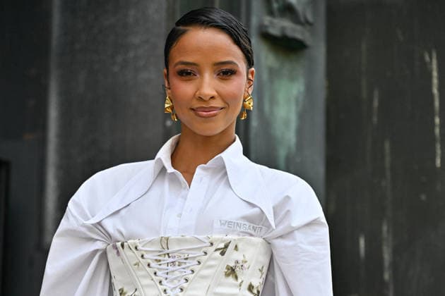 PFW Weinsanto Outside Arrivals JR Flora Coquerel arriving at Weinsanto show during Paris Fashion Week, in Paris, France on 28 September 2026. Photo by Julien Reynaud APS-Medias ABACAPRESS.COM Paris France  Copyright: xReynaudxJulien APS-Medias ABACAx