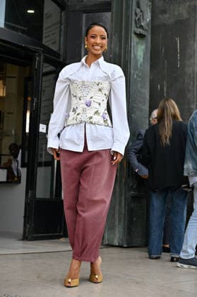 PFW Weinsanto Outside Arrivals JR Flora Coquerel arriving at Weinsanto show during Paris Fashion Week, in Paris, France on 28 September 2026. Photo by Julien Reynaud APS-Medias ABACAPRESS.COM Paris France  Copyright: xReynaudxJulien APS-Medias ABACAx