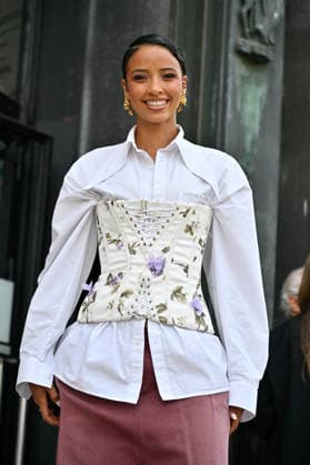 PFW Weinsanto Outside Arrivals JR Flora Coquerel arriving at Weinsanto show during Paris Fashion Week, in Paris, France on 28 September 2026. Photo by Julien Reynaud APS-Medias ABACAPRESS.COM Paris France  Copyright: xReynaudxJulien APS-Medias ABACAx
