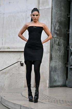 PFW Weinsanto Outside Arrivals JR Ninoska Vásquez arriving at Weinsanto show during Paris Fashion Week, in Paris, France on 28 September 2026. Photo by Julien Reynaud APS-Medias ABACAPRESS.COM Paris France  Copyright: xReynaudxJulien APS-Medias ABACAx