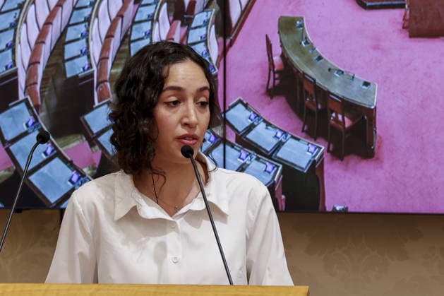 Unseen voices from Palestine to Italy press conference in Rome ROME, ITALY, SEPTEMBER 28: Ghadeer Abdo, of Jerusalem, speaks during the press conference Unseen voices from Palestine to Italy with a group of young Palestinians arrived from the West Bank, at the Italian Senate in Rome, Italy, on September 28, 2026. Riccardo De Luca Anadolu Rome Italy. Editorial use only. Please get in touch for any other usage.  Copyright: x2026xAnadoluxRiccardoxDexLucax