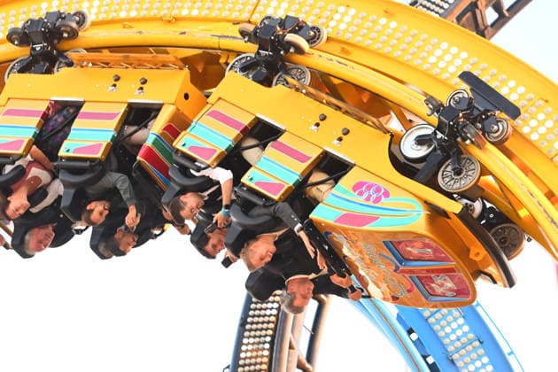 Markus SOEDER, Minister-President of Bavaria and CSU Chairman, and Mayor Dominik Krause ride the Olympia Looping. The two are thus fulfilling a promise: They had announced that they would take the roller coaster ride if Munich were selected in the national bidding process for the 191st Oktoberfest from September 19 to October 4, 2026, at