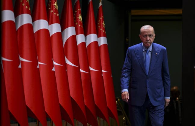 Turkish President Recep Tayyip Erdogan ANKARA, TURKIYE - SEPTEMBER 28: Turkish President Recep Tayyip Erdogan arrives to make statements following a cabinet meeting held at the Presidential Complex in Ankara, Turkiye, on September 28, 2026. Utku Ucrak Anadolu Ankara Turkey. Editorial use only. Please get in touch for any other usage.  Copyright: x2026xAnadoluxUtkuxUcrakx