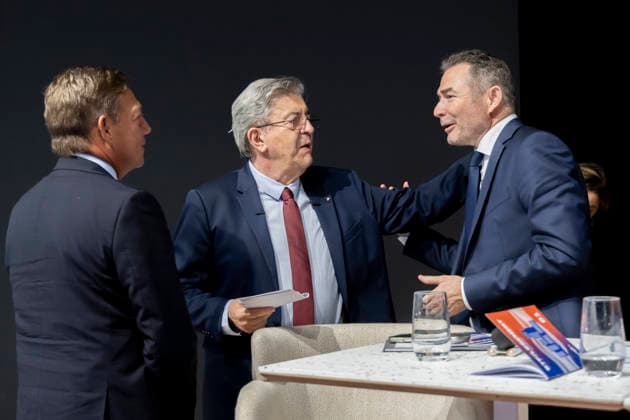 Paris, France September 28, 2026 - Le Grand Oral at the Paris Construction Show, where candidates for the 2027 French presidential election present their proposals regarding the construction and housing sectors. BATIMAT is an international trade fair for building and construction professionals. This year s edition takes place from September 28 to October 1 - Jean Luc Melenchon, Frederic Carre POLITIQUE, BATIMAT, SECTEUR DE LA CONSTRUCTION, ECONOMIE, BTP, FFB, PATONS, DIRIGEANTS Copyright: xVincentxIsorex
