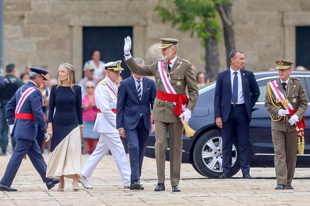 King Felipe VI of Spain at the award ceremony for the Order of Saint Hermenegild and the military parade at the Monastery of El Escorial, San Lorenzo de El Escorial, September 28, 2026 Foto:xDyDxFotografosx xFuturexImagex felipe_6902