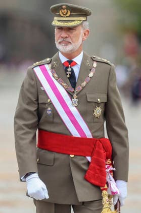 King Felipe VI of Spain at the award ceremony for the Order of Saint Hermenegild and the military parade at the Monastery of El Escorial, San Lorenzo de El Escorial, September 28, 2026 Foto:xDyDxFotografosx xFuturexImagex felipe_6908