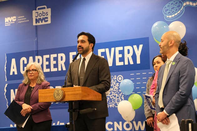 NEW YORK, NY- SEPTEMBER 28: NY Mayor Zohran Kwame Mamdani, Deputy Mayor for Economic Justice Julie Su, Small Business Services (SBS) Commissioner Kenny Minaya and Department of Citywide Administrative Services (DCAS) Commissioner Yume Kitasei officially launch the Jobs NYC Center at 2 Lafayette Street, a new hub connecting New Yorkers to careers in public service on September 28, 2026 in New York City. Copyright: xKatiexGodowskix