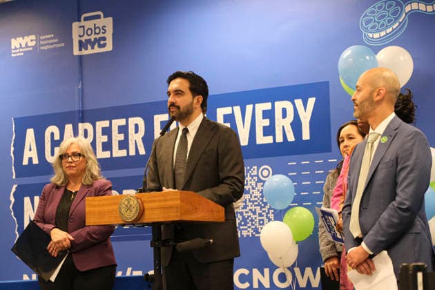 NEW YORK, NY- SEPTEMBER 28: NY Mayor Zohran Kwame Mamdani, Deputy Mayor for Economic Justice Julie Su, Small Business Services (SBS) Commissioner Kenny Minaya and Department of Citywide Administrative Services (DCAS) Commissioner Yume Kitasei officially launch the Jobs NYC Center at 2 Lafayette Street, a new hub connecting New Yorkers to careers in public service on September 28, 2026 in New York City. Copyright: xKatiexGodowskix