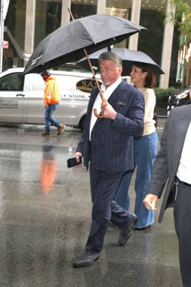 September 28, 2026, New York, New York, USA: SYLVESTER STALLONE arrives with umbrella on a rainy day at SiriusXM in Midtown Manhattan, New York, City New York USA  - ZUMAh16_ 20260928_zaf_h16_008 Copyright: xDanxHerrickx