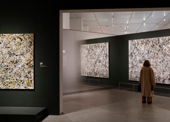 Guess view the art of Lee Krasner (1908–1984) and Jackson Pollock (1912–1956) when they attend a press preview for Krasner and Pollock: Past Continuous at The Met Fifth Avenue at The Metropolitan Museum of Art on Monday, September, 28 2026 in New York City. Krasner and Pollock: Past Continuous is the first major New York presentation devoted to either artist in more than 20 years. Featuring over 120 works, it is the first exhibition to look at the full arc of their careers together.  NYP20260928127 JOHNxANGELILLO