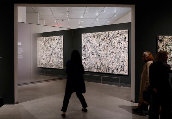 Guess view the art of Lee Krasner (1908–1984) and Jackson Pollock (1912–1956) when they attend a press preview for Krasner and Pollock: Past Continuous at The Met Fifth Avenue at The Metropolitan Museum of Art on Monday, September, 28 2026 in New York City. Krasner and Pollock: Past Continuous is the first major New York presentation devoted to either artist in more than 20 years. Featuring over 120 works, it is the first exhibition to look at the full arc of their careers together.  NYP20260928128 JOHNxANGELILLO