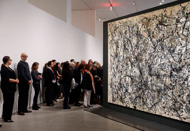 Guess view the art of Lee Krasner (1908–1984) and Jackson Pollock (1912–1956) when they attend a press preview for Krasner and Pollock: Past Continuous at The Met Fifth Avenue at The Metropolitan Museum of Art on Monday, September, 28 2026 in New York City. Krasner and Pollock: Past Continuous is the first major New York presentation devoted to either artist in more than 20 years. Featuring over 120 works, it is the first exhibition to look at the full arc of their careers together.  NYP20260928135 JOHNxANGELILLO