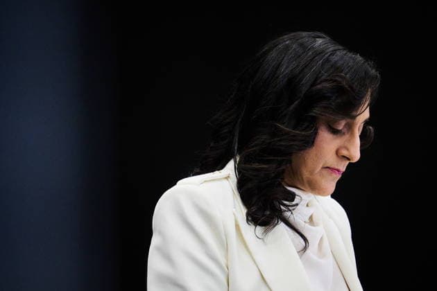 September 28, 2026, Toronto, On, Canada: Minister of Foreign Affairs Anita Anand speaks to media at the Pathways to Peace conference on the return of Ukrainian children held by Russian officials in Toronto, on Monday, Sept. 28, 2026. Toronto Canada  - ZUMAc35_ 20260928_zaf_c35_134 Copyright: xSammyxKoganx