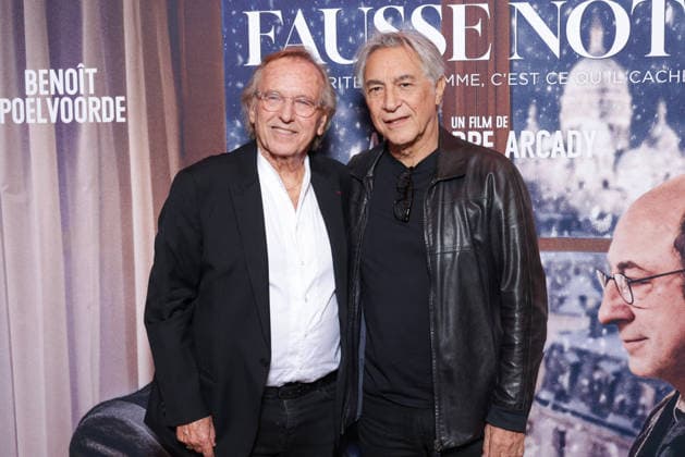 Fausse Note Premiere - Paris Alexandre Arcady and Richard Berry attend the photocall for the premiere of Fausse Note held at the Publicis Cinema in Paris, France on September 28, 2026. Photo by David Boyer ABACAPRESS.COM Paris France  Copyright: xBoyerxDavid ABACAx