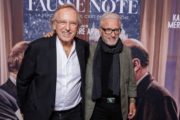 Fausse Note Premiere - Paris Alexandre Arcady and Serge Franklin attend the photocall for the premiere of Fausse Note held at the Publicis Cinema in Paris, France on September 28, 2026. Photo by David Boyer ABACAPRESS.COM Paris France  Copyright: xBoyerxDavid ABACAx