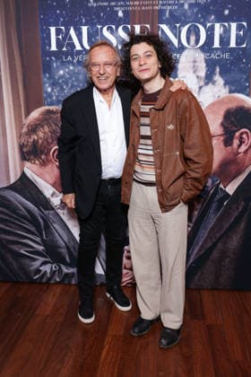 Fausse Note Premiere - Paris Alexandre Arcady and Roman Doduik attend the photocall for the premiere of Fausse Note held at the Publicis Cinema in Paris, France on September 28, 2026. Photo by David Boyer ABACAPRESS.COM Paris France  Copyright: xBoyerxDavid ABACAx