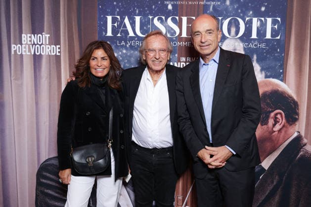 Fausse Note Premiere - Paris Nadia d Alincourt, Alexandre Arcady and Jean-François Copé attend the photocall for the premiere of Fausse Note held at the Publicis Cinema in Paris, France on September 28, 2026. Photo by David Boyer ABACAPRESS.COM Paris France  Copyright: xBoyerxDavid ABACAx