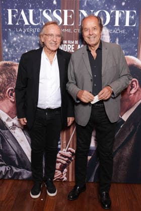 Fausse Note Premiere - Paris Alexandre Arcady and Christian Morin attend the photocall for the premiere of Fausse Note held at the Publicis Cinema in Paris, France on September 28, 2026. Photo by David Boyer ABACAPRESS.COM Paris France  Copyright: xBoyerxDavid ABACAx