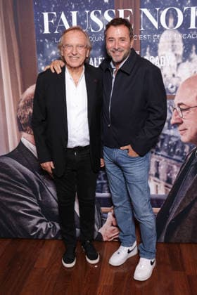 Fausse Note Premiere - Paris Alexandre Arcady, Bernard Montiel and Kad Merad attend the photocall for the premiere of Fausse Note held at the Publicis Cinema in Paris, France on September 28, 2026. Photo by David Boyer ABACAPRESS.COM Paris France  Copyright: xBoyerxDavid ABACAx