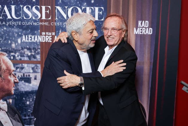 Fausse Note Premiere - Paris Enrico Macias and Alexandre Arcady attend the photocall for the premiere of Fausse Note held at the Publicis Cinema in Paris, France on September 28, 2026. Photo by David Boyer ABACAPRESS.COM Paris France  Copyright: xBoyerxDavid ABACAx