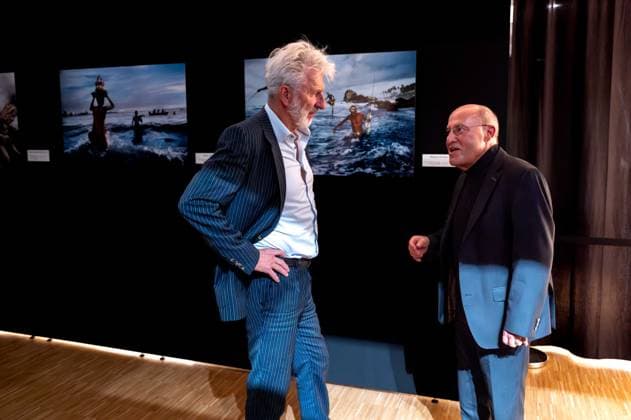 Tübingen, Gysi s Encounters at the Neues Kunstmuseum with Rufus Beck, September 28, 2026: Gregor Gysi (right) and Rufus Beck in conversation backstage