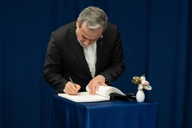 September 28, 2026, Bronx, New York, USA: Seyed Abbas Araghchi, Minister for Foreign Affairs of Islamic Republic of Iran signs guest book as he meets with Secretary-General Antonio Guterres at UN Headquarters in New York, NY on September 28, 2026. Bronx USA  - ZUMAr339 20260928_znp_r339_007 Copyright: xLevxRadinx
