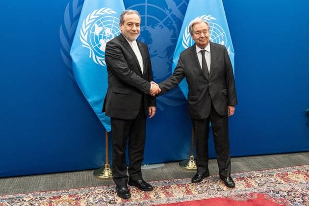 September 28, 2026, Bronx, New York, USA: Secretary-General Antonio Guterres meets with Seyed Abbas Araghchi, Minister for Foreign Affairs of Islamic Republic of Iran at UN Headquarters in New York, NY on September 28, 2026. Bronx USA  - ZUMAr339 20260928_znp_r339_009 Copyright: xLevxRadinx