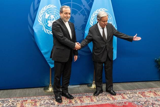 September 28, 2026, Bronx, New York, USA: Secretary-General Antonio Guterres meets with Seyed Abbas Araghchi, Minister for Foreign Affairs of Islamic Republic of Iran at UN Headquarters in New York, NY on September 28, 2026. Bronx USA  - ZUMAr339 20260928_znp_r339_010 Copyright: xLevxRadinx