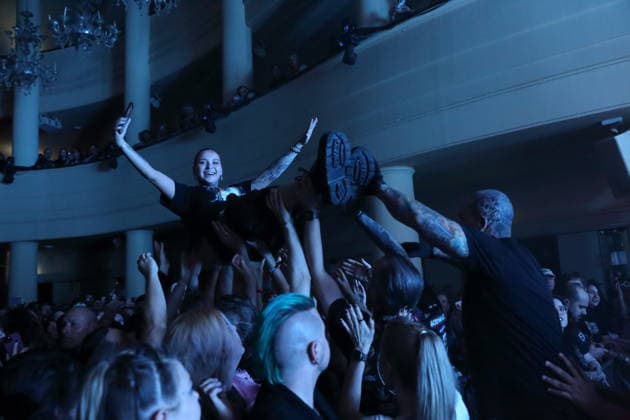 Fans of the band The Amity Affliction at a concert at the Metropol in Berlin, September 28, 2026 The Amity Affliction Concert Berlin