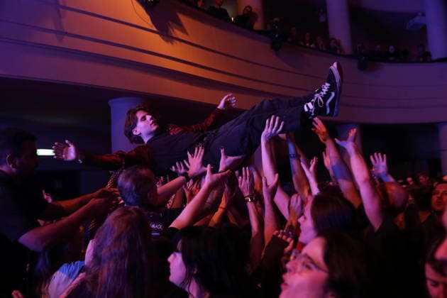 Fans of the band The Amity Affliction at a concert at the Metropol in Berlin, September 28, 2026 The Amity Affliction Concert Berlin