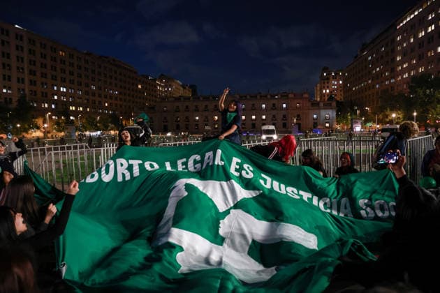 September 28, 2026, Santiago, Chile: Various feminist groups take part in a march in Santiago, Chile, as part of the Global Day of Action for Legal and Safe Abortion. Santiago Chile  - ZUMAu105 20260928_zip_u105_012 Copyright: xManuelxUrzuax