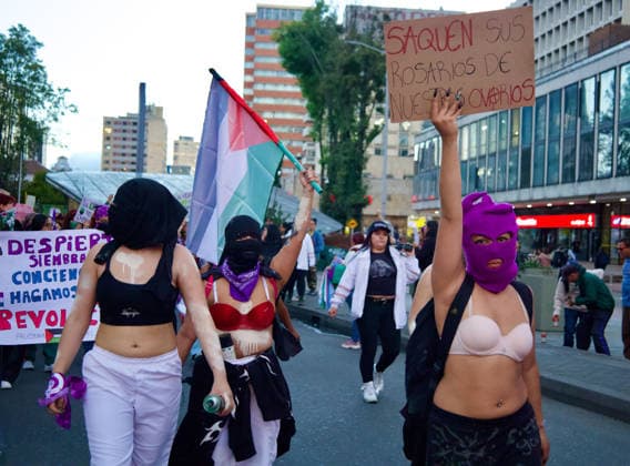 September 28, 2026, Bogota, Bogota D.C, Colombia: Women take part during the Global Day of Action for Access to Safe and Legal Abortion demonstration in Bogota, Colombia against the proposals on limitations on the acess to reproductive and sexual rights purposed by the new government on September 28, 2026. Bogota Colombia  - ZUMAvp1_ 20260928_zia_vp1_006 Copyright: xIsabellaxBobadillax