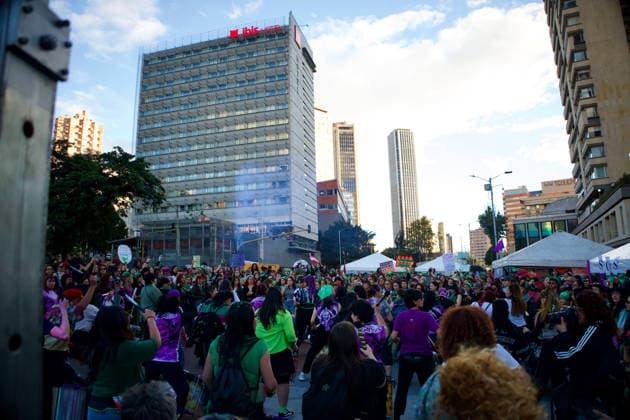 September 28, 2026, Bogota, Bogota D.C, Colombia: Women take part during the Global Day of Action for Access to Safe and Legal Abortion demonstration in Bogota, Colombia against the proposals on limitations on the acess to reproductive and sexual rights purposed by the new government on September 28, 2026. Bogota Colombia  - ZUMAvp1_ 20260928_zia_vp1_008 Copyright: xIsabellaxBobadillax