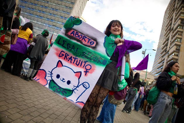 September 28, 2026, Bogota, Bogota D.C, Colombia: Women take part during the Global Day of Action for Access to Safe and Legal Abortion demonstration in Bogota, Colombia against the proposals on limitations on the acess to reproductive and sexual rights purposed by the new government on September 28, 2026. Bogota Colombia  - ZUMAvp1_ 20260928_zia_vp1_026 Copyright: xIsabellaxBobadillax
