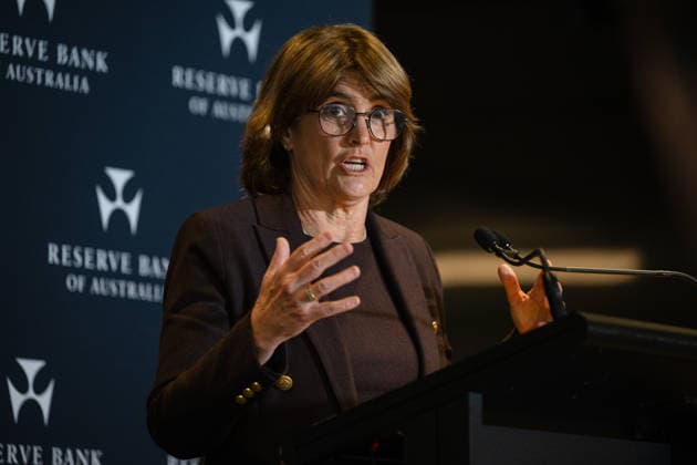 RBA RATES ANNOUNCEMENT, Reserve Bank Governor Michele Bullock speaks to media in Sydney, Tuesday, September 29, 2026. ( NO ARCHIVING  Copyright: xSarahxWilsonx 20260929130411750361