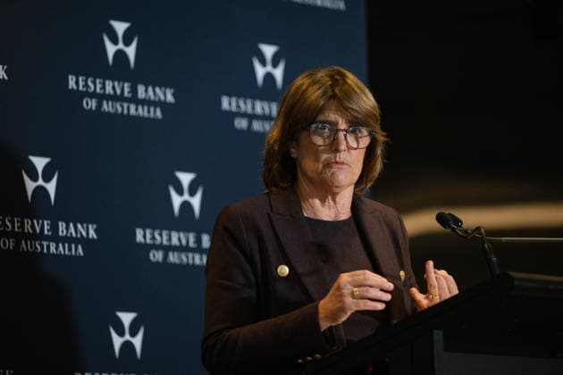 RBA RATES ANNOUNCEMENT, Reserve Bank Governor Michele Bullock speaks to media in Sydney, Tuesday, September 29, 2026. ( NO ARCHIVING  Copyright: xSarahxWilsonx 20260929156342059762