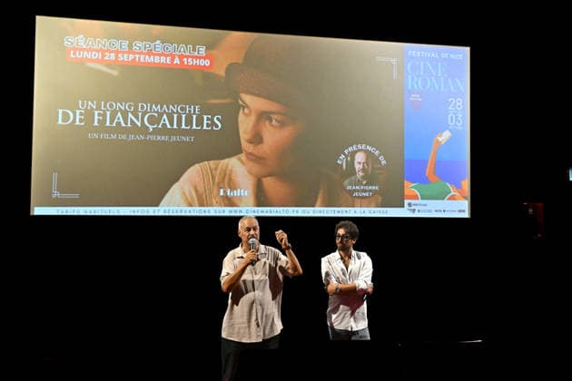 Jean-Pierre Jeunet and Charles Benoin, a producer and member of the festival staff, met with the audience at the Rialto cinema in Nice before the re-screening of his film *A Very Long Engagement* as part of the 8th edition of the Ciné Roman Festival at the Pathé Gare du Sud cinema in Nice, September 28, 2026 Jacovides Bebert Bestimage Jean-Pierre Jeunet met with the audience at the Rialto cinema in Nice before a screening of his film *A Very Long Engagement* as part of the 8th edition of the Ciné Roman Festival at the Pathé Gare du Sud cinema in Nice on September 28, 2026 NICE France  Copyright: xDominiquexJacovidesx-xBrunoxBebertx xBestimagexDominiquexJacovidesx-xBrunoxBebertx xBestimagex