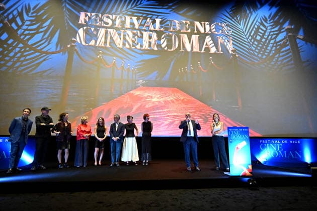 The Festival jury, composed of Malik Frikah, Gaëtan Roussel, Bérénice Bejo, Danièle Thompson, Luana Bajrami, Manu Payet, Vanessa Schneider, Sara Giraudeau, Daniel Auteuil, Jury President, and Nathalie Levy, the emcee, during the opening night of the 8th edition of the Ciné Roman Festival at the Pathé Gare du Sud cinema in Nice, September 28, 2026 Bruno Bebert Dominique Jacovides Bestimage Opening night of the 8th edition of the Ciné Roman Festival at the Pathé Gare du Sud cinema in Nice, September 28, 2026 NICE France Copyright: xDominiquexJacovidesx-xBrunoxBebertx xBestimagexDominiquexJacovidesx-xBrunoxBebertx xBestimagex