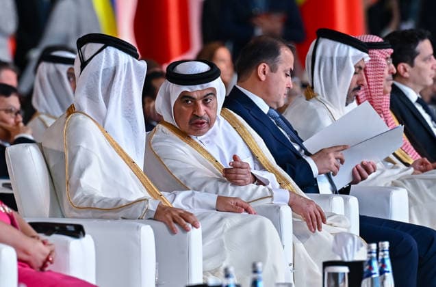 Opening ceremony of the 11th annual meeting of the Asian Infrastructure Investment Bank (AIIB) in Doha Asian Infrastructure Investment Bank (AIIB) Chair of the Board of Governors and Minister of Finance of Qatar, Ali bin Ahmed al-Kuwari (L) attends the opening ceremony of the 11th Annual Meeting of the Board of Governors of the Asian Infrastructure Investment Bank (AIIB) in Doha,Qatar on September 28, 2026 DOHA Qatar Copyright: xNOUSHADx