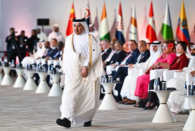 Opening ceremony of the 11th annual meeting of the Asian Infrastructure Investment Bank (AIIB) in Doha Asian Infrastructure Investment Bank (AIIB) Chair of the Board of Governors and Minister of Finance of Qatar, Ali bin Ahmed al-Kuwari (L) attends the opening ceremony of the 11th Annual Meeting of the Board of Governors of the Asian Infrastructure Investment Bank (AIIB) in Doha,Qatar on September 28, 2026 DOHA Qatar Copyright: xNOUSHADx