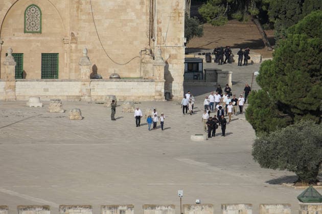 Israeli raid on Al-Aqsa Mosque compound JERUSALEM - SEPTEMBER 29: Israelis raid the Al-Aqsa Mosque compound and the adjacent Muslim Rahma (Bab al-Rahma) Cemetery outside the eastern walls during the Jewish holiday of Sukkot (Feast of Tabernacles) in Jerusalem on September 29, 2026 Gazi Samad Anadolu Jerusalem Israel. Editorial use only. Please get in touch for any other usage.  Copyright: x2026xAnadoluxGazixSamadx