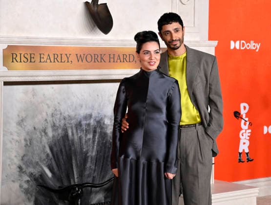 Cast member Riz Ahmed and his wife Fatima Farheen Mirza attend the premiere of the dramatic dark comedy motion picture Digger at the Director s Village in the Westwood section of Los Angeles on Monday, September 28, 2026. Storyline: The most powerful man in the world embarks on a frantic mission to prove he is humanity s savior before the disaster he s unleashed destroys everything.  LAP2026092861 JIMxRUYMEN